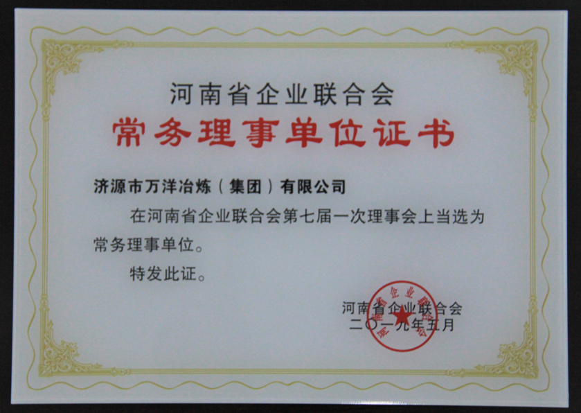 河南省企业联合会常务理事单位